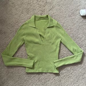 Green collared long sleeve
